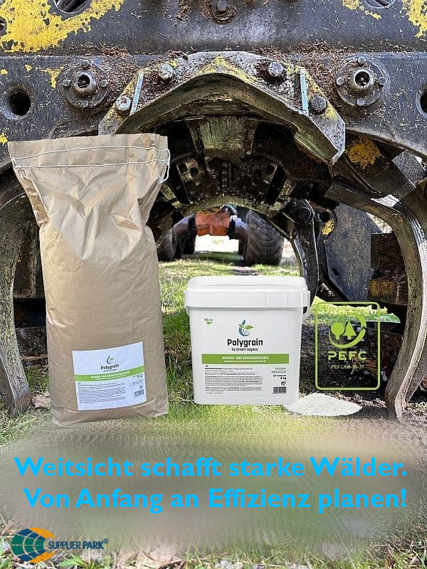 Wasserserspeicher und Nährstoffe für Setzlinge bei der Aufforstung - Polygrain mit PEFC Siegel